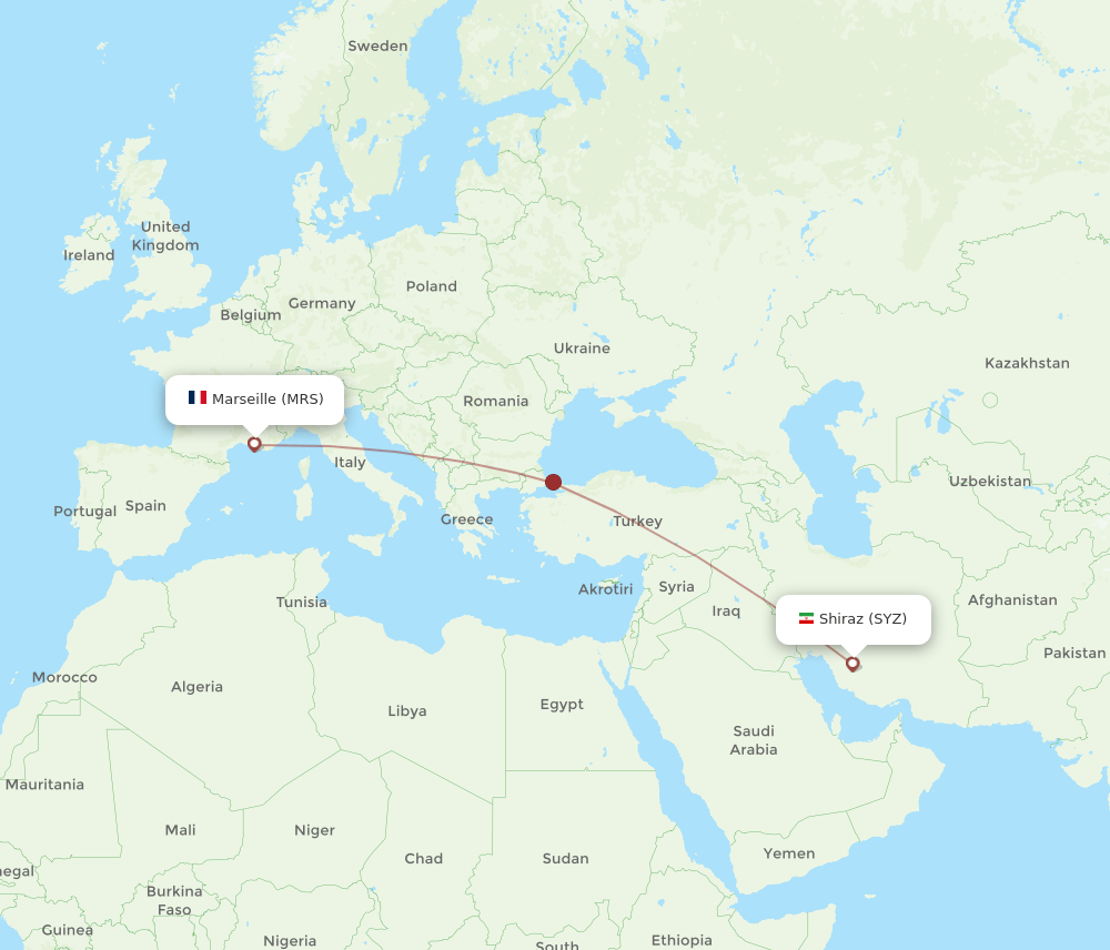 MRS-SYZ flight routes