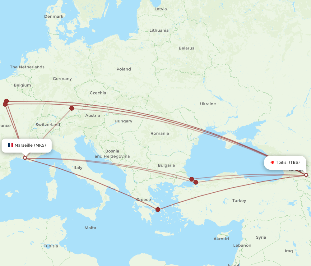 MRS-TBS flight routes