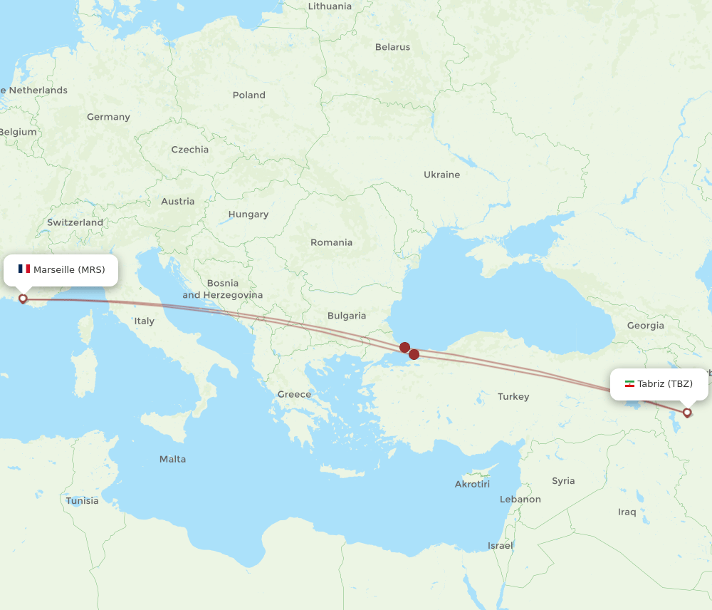 MRS-TBZ flight routes