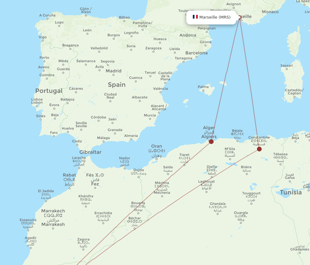 MRS-TIN flight routes