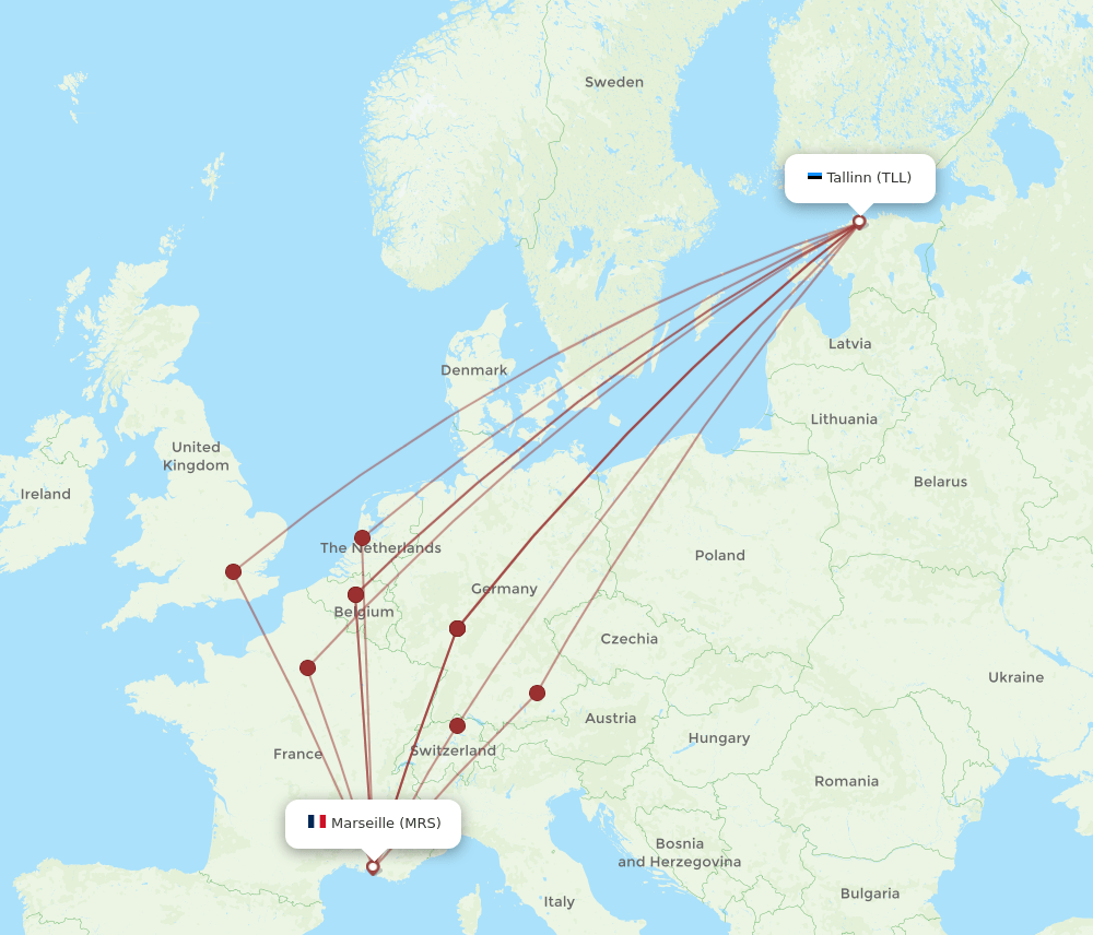 MRS-TLL flight routes