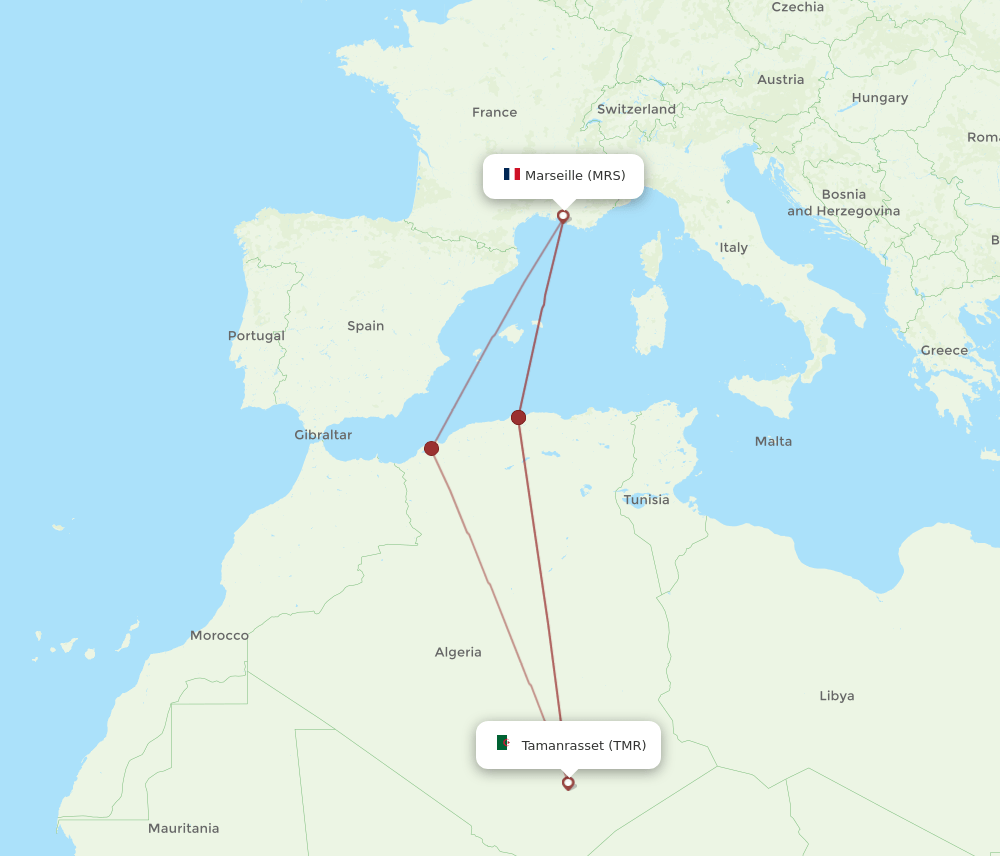 MRS-TMR flight routes