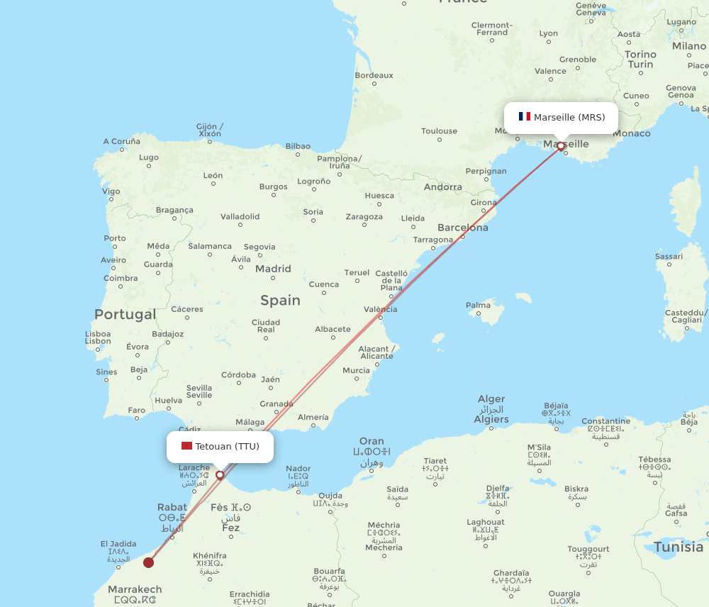 MRS-TTU flight routes