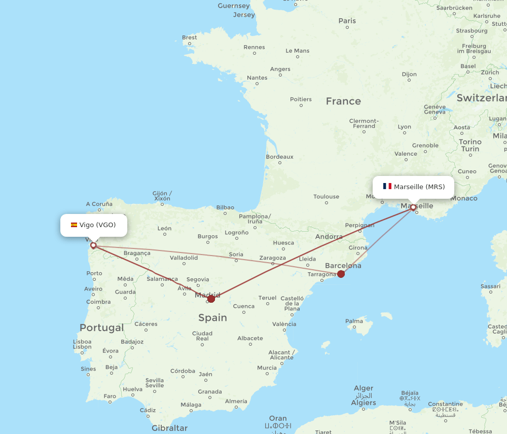 MRS-VGO flight routes