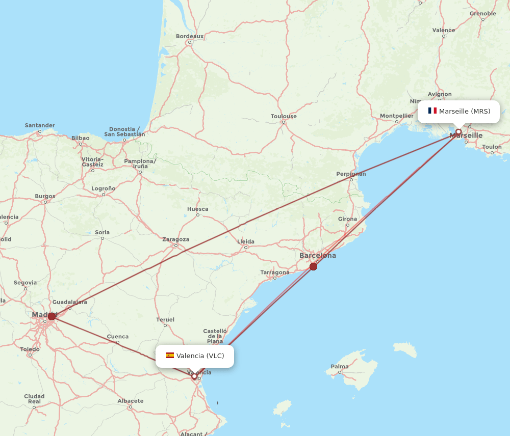 MRS-VLC flight routes
