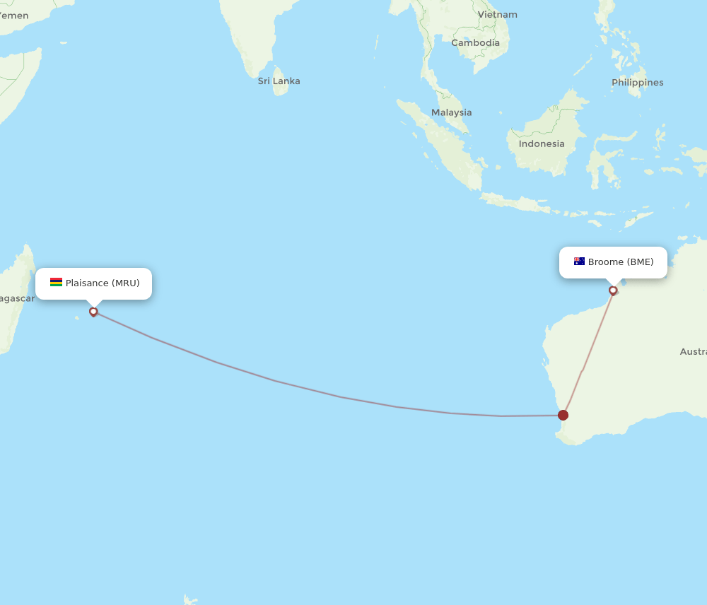 MRU-BME flight routes