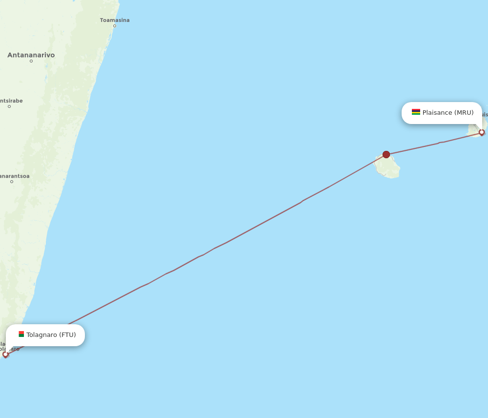 MRU-FTU flight routes