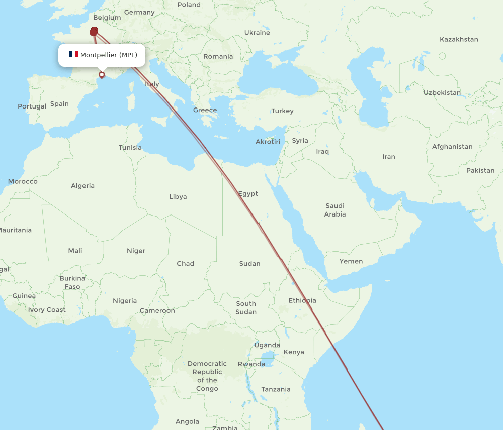 MRU-MPL flight routes
