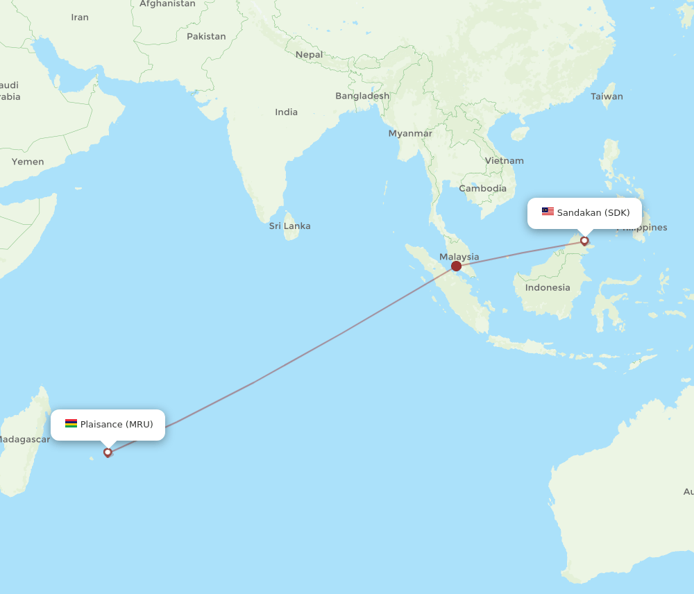MRU-SDK flight routes