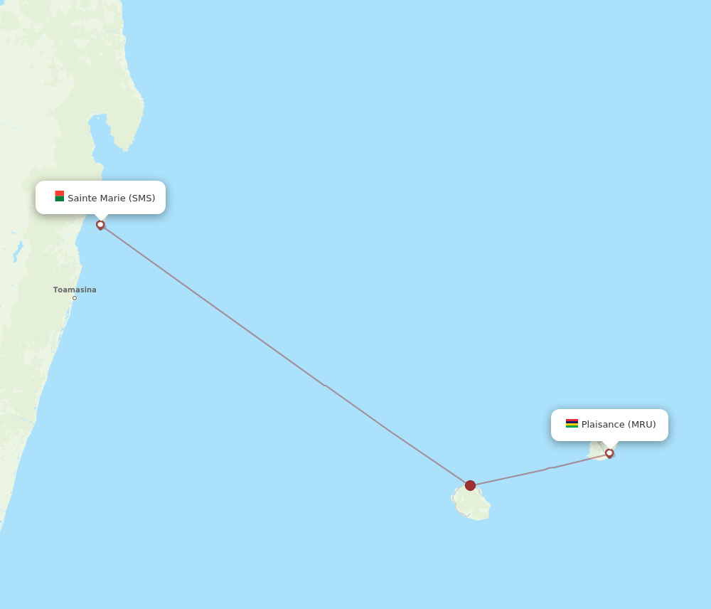 MRU-SMS flight routes