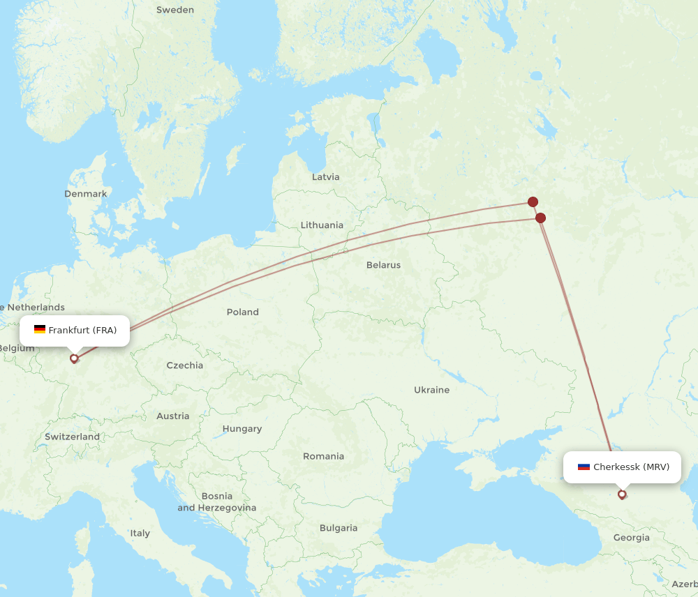 MRV-FRA flight routes