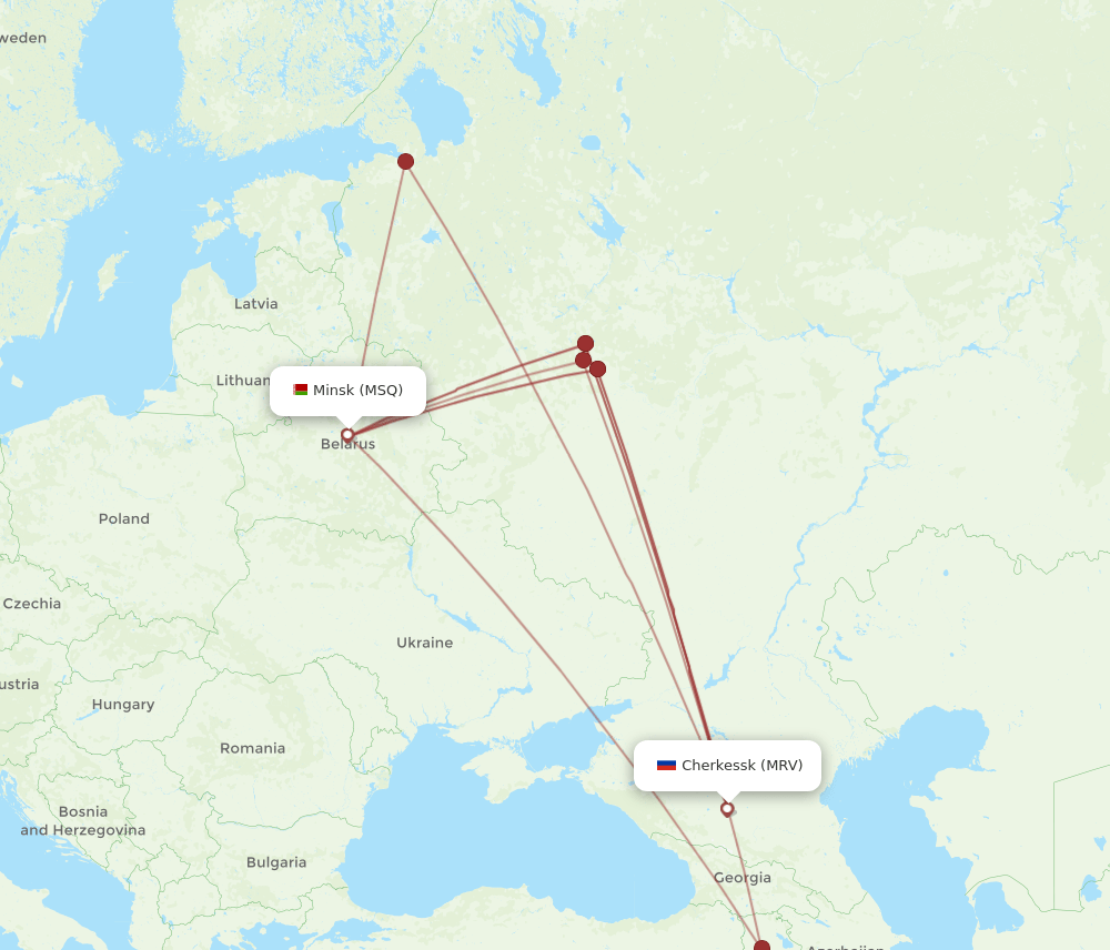 MRV-MSQ flight routes