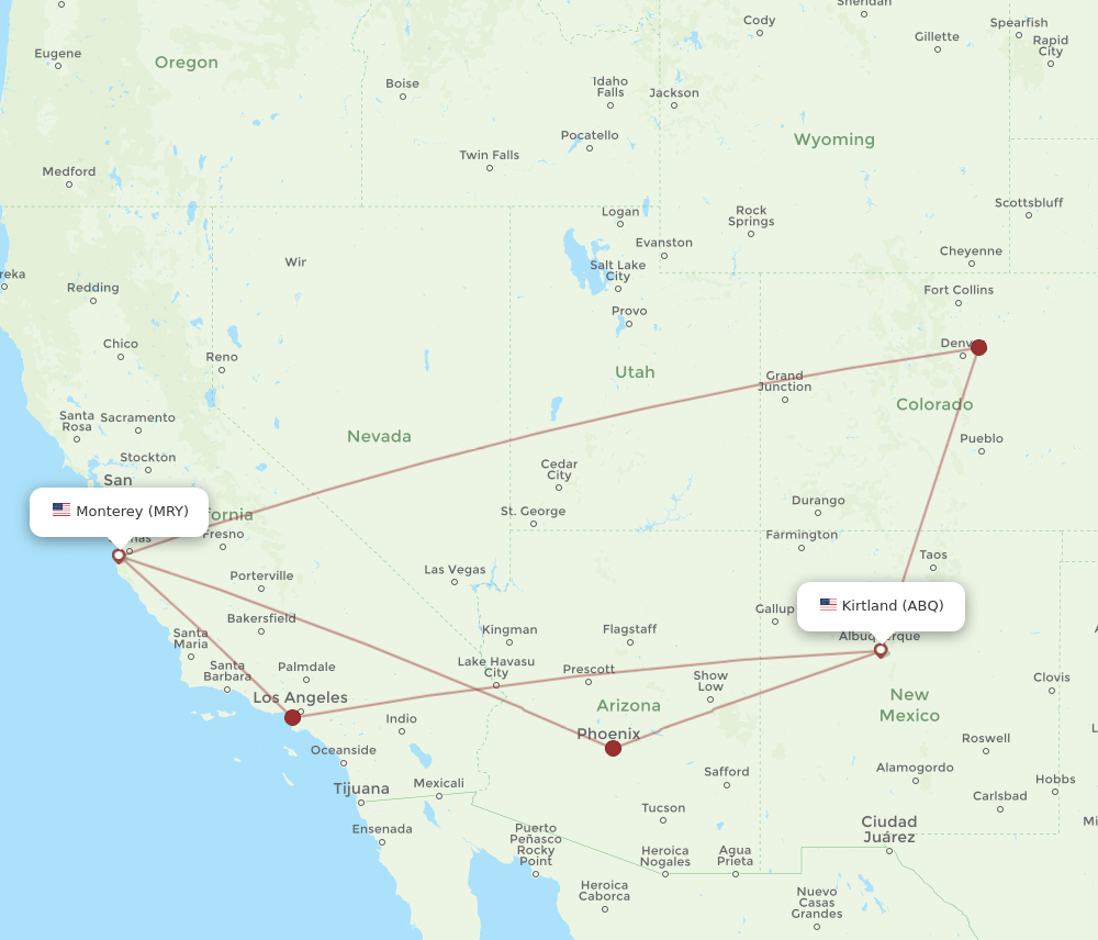 MRY-ABQ flight routes
