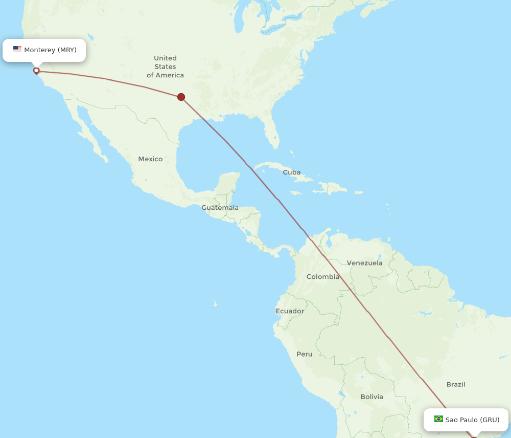 MRY-GRU flight routes