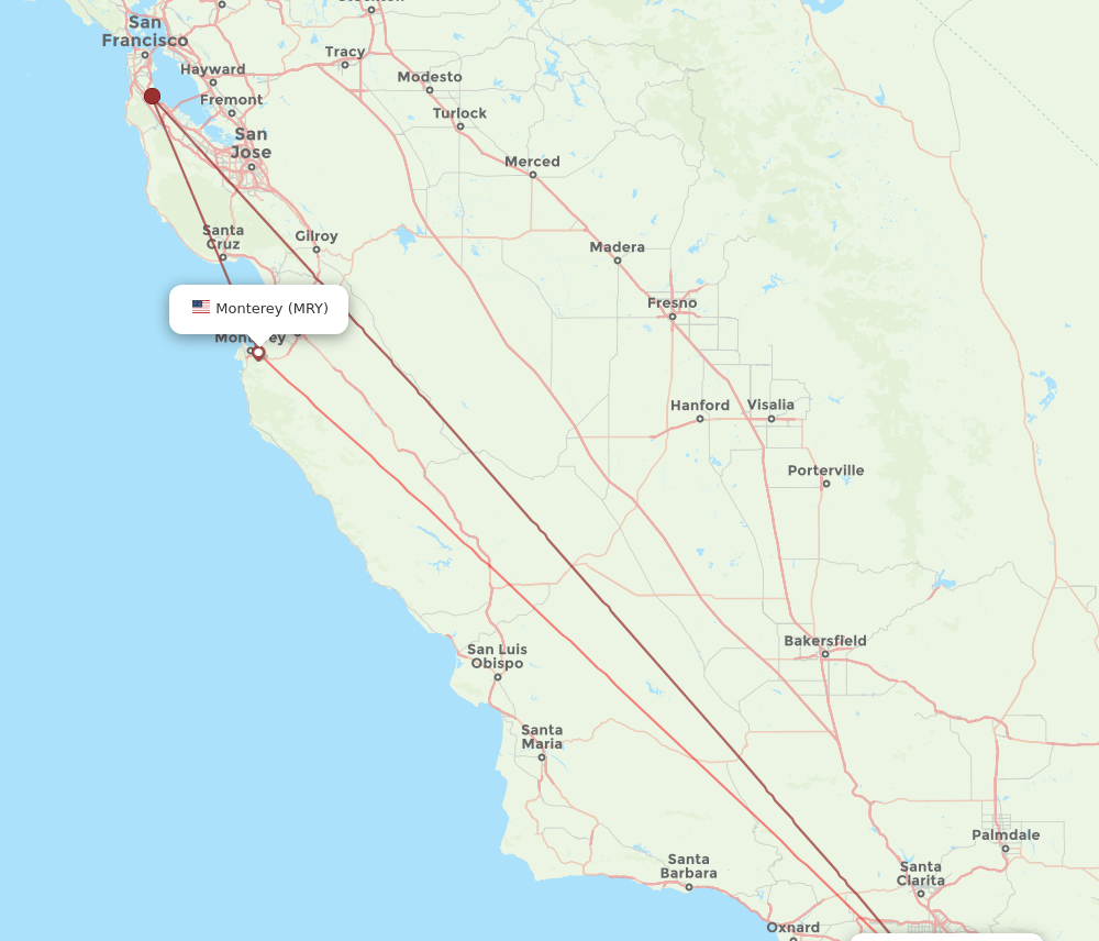 MRY-LAX flight routes