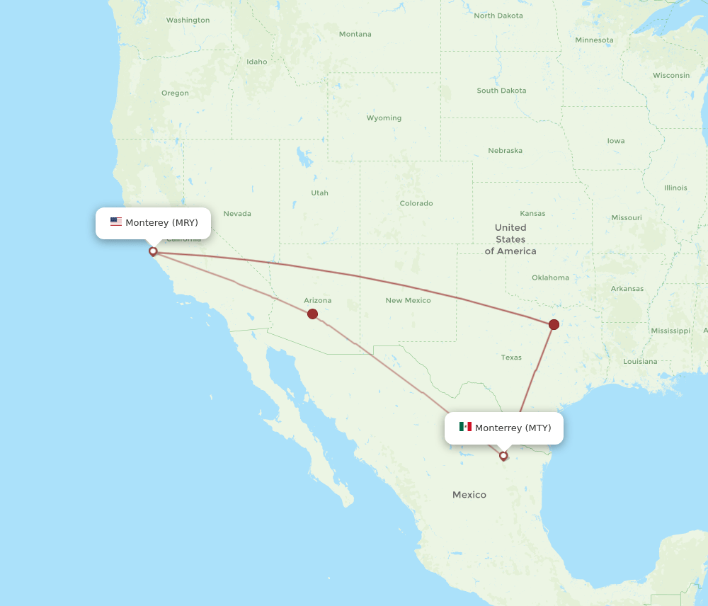 MRY-MTY flight routes