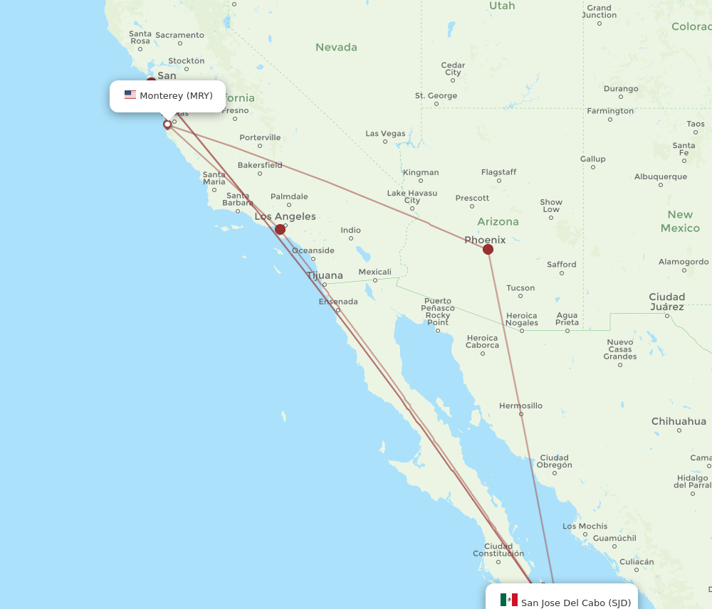 MRY-SJD flight routes