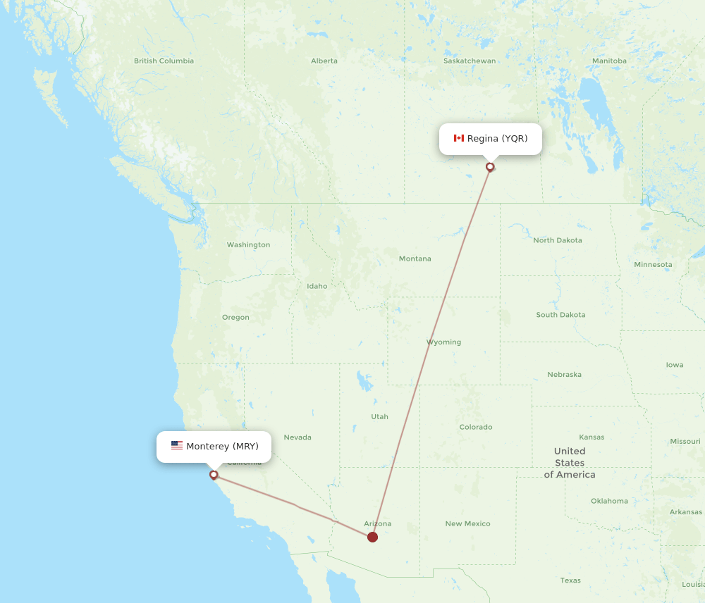 MRY-YQR flight routes