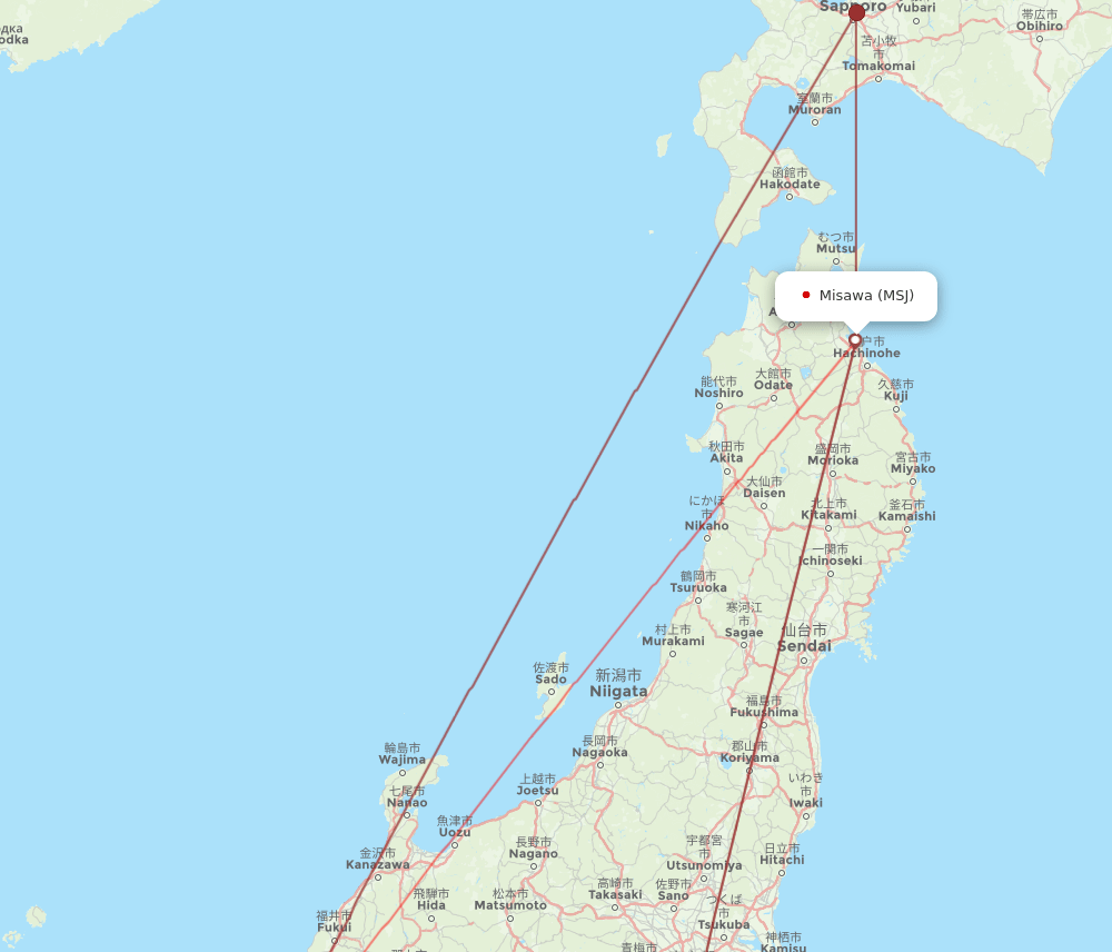 MSJ-ITM flight routes