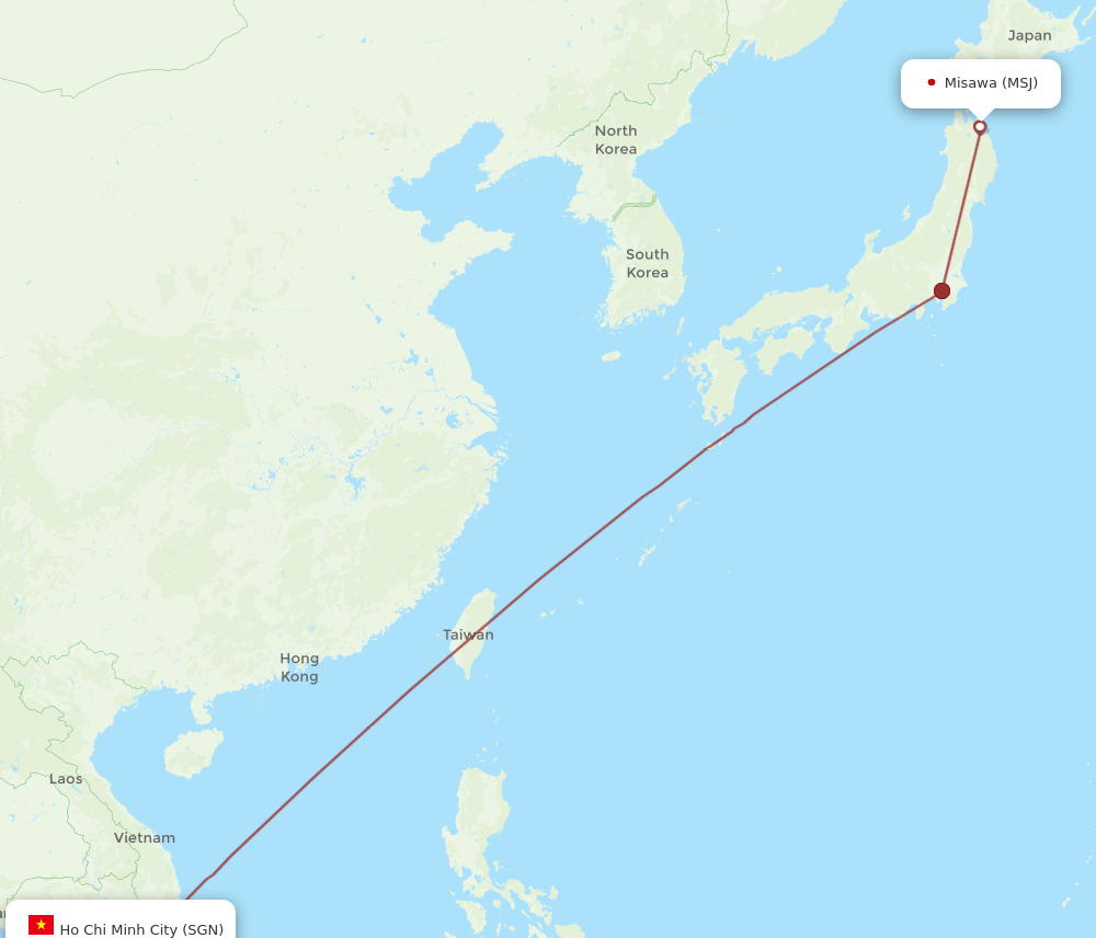 MSJ-SGN flight routes