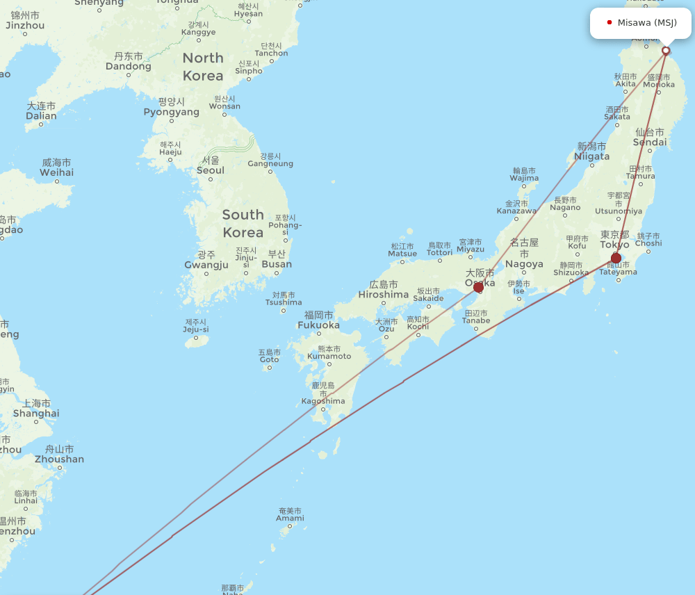 MSJ to TPE flights and routes map