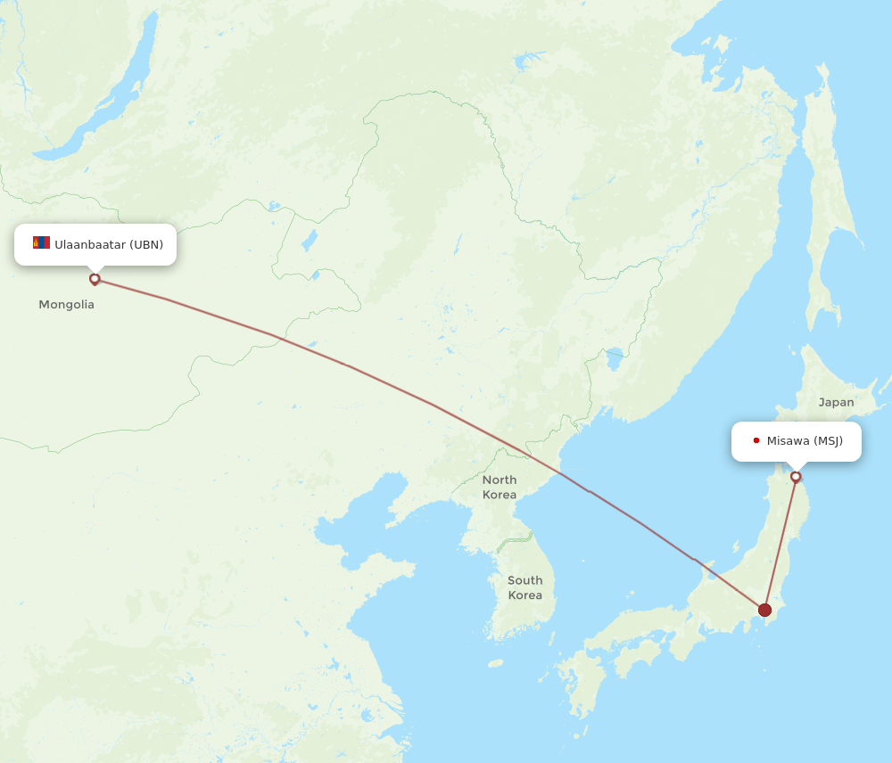 MSJ-UBN flight routes