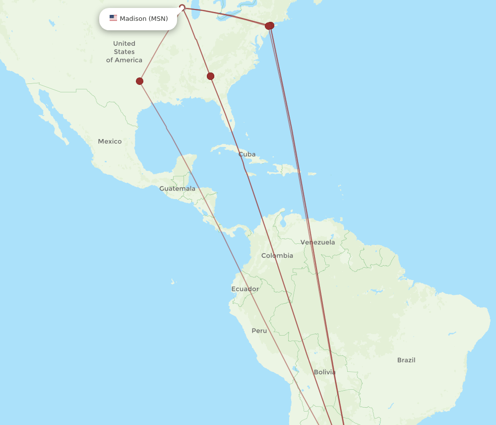 MSN-EZE flight routes