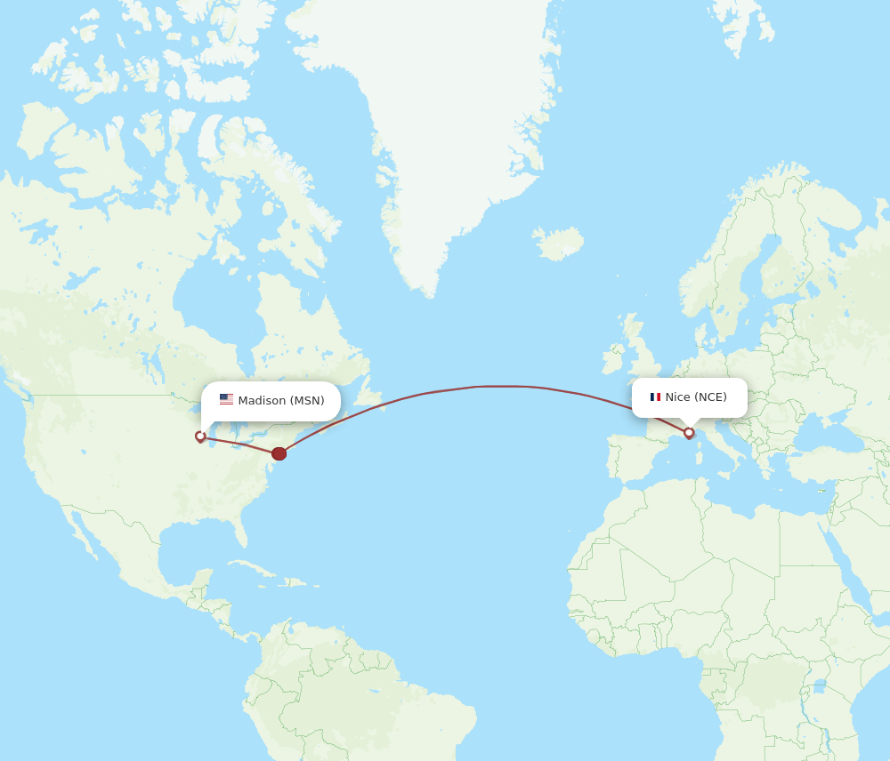 MSN-NCE flight routes