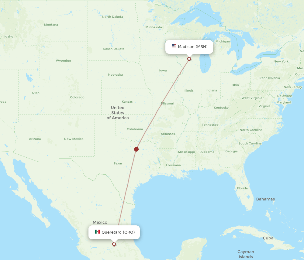 MSN-QRO flight routes