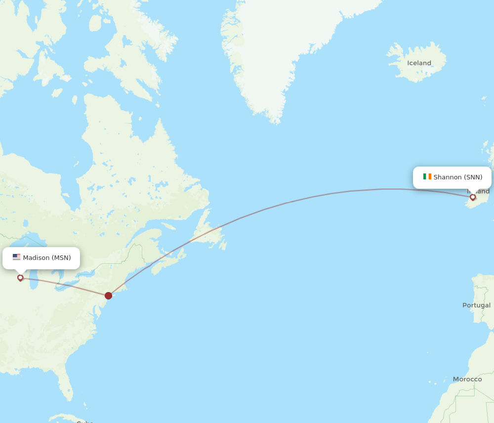 MSN-SNN flight routes