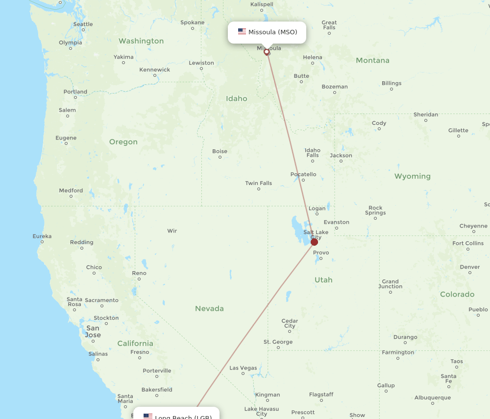 MSO-LGB flight routes
