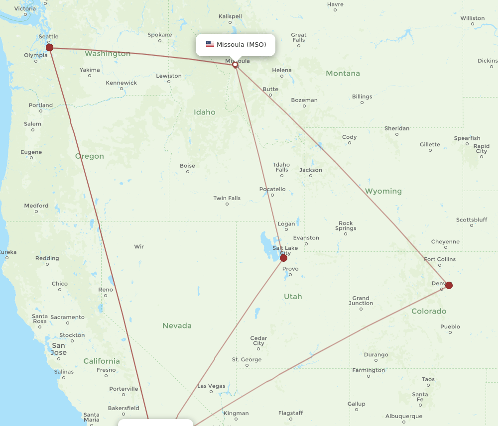 MSO-ONT flight routes