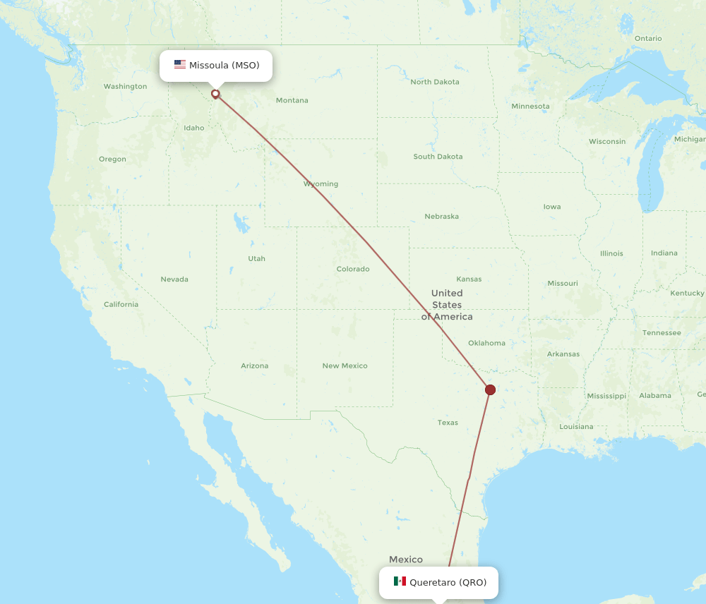 MSO-QRO flight routes