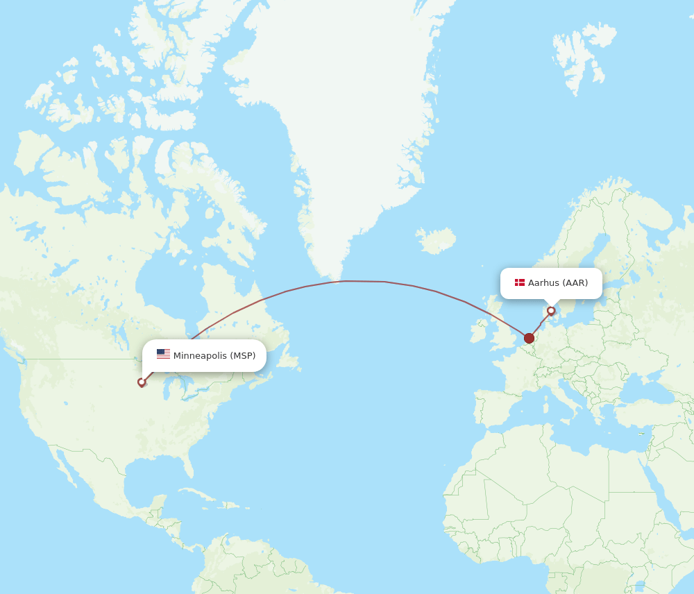 MSP-AAR flight routes