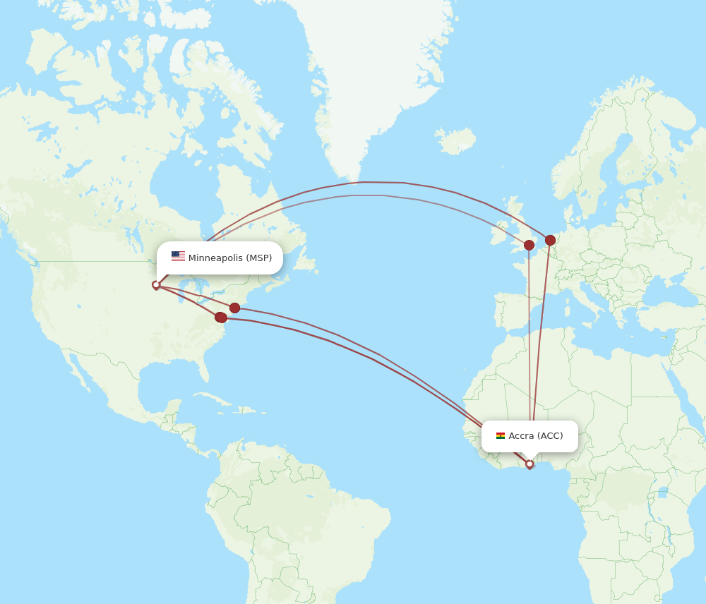 MSP-ACC flight routes