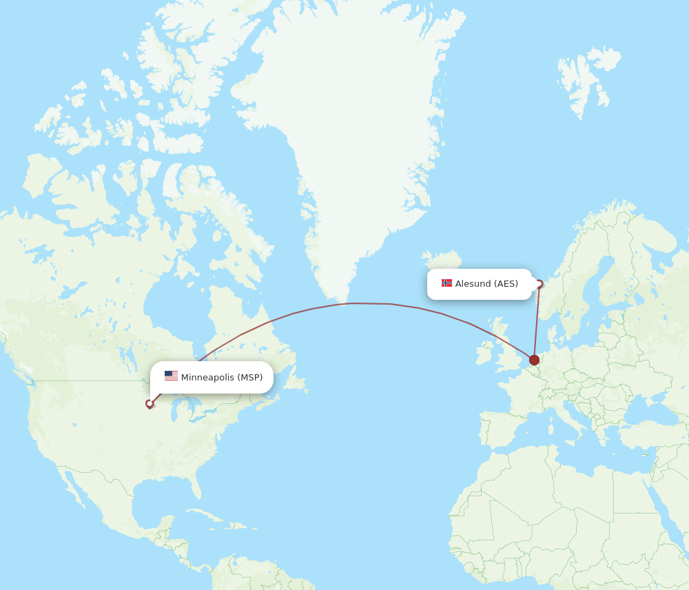 MSP-AES flight routes