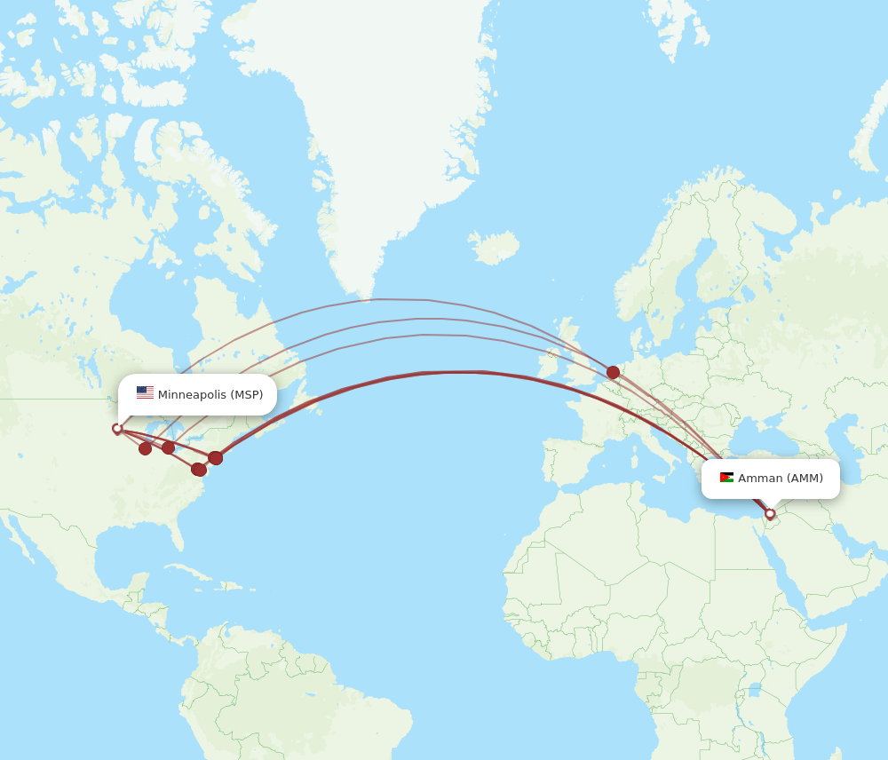MSP-AMM flight routes