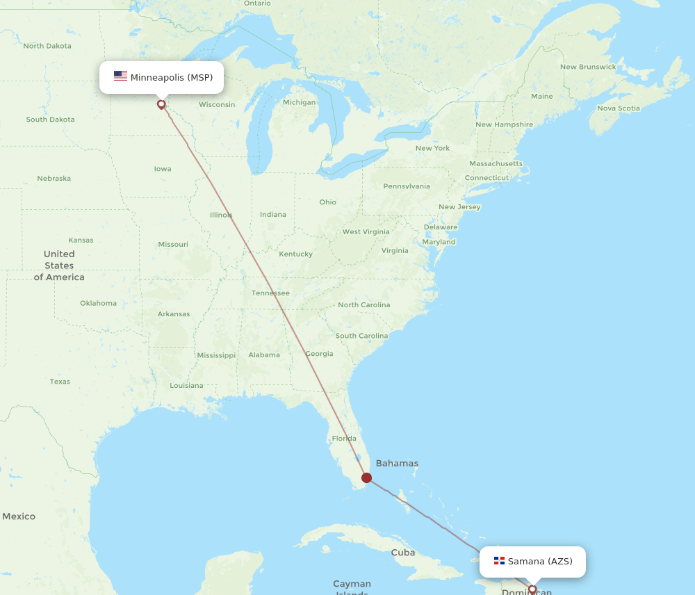 MSP-AZS flight routes