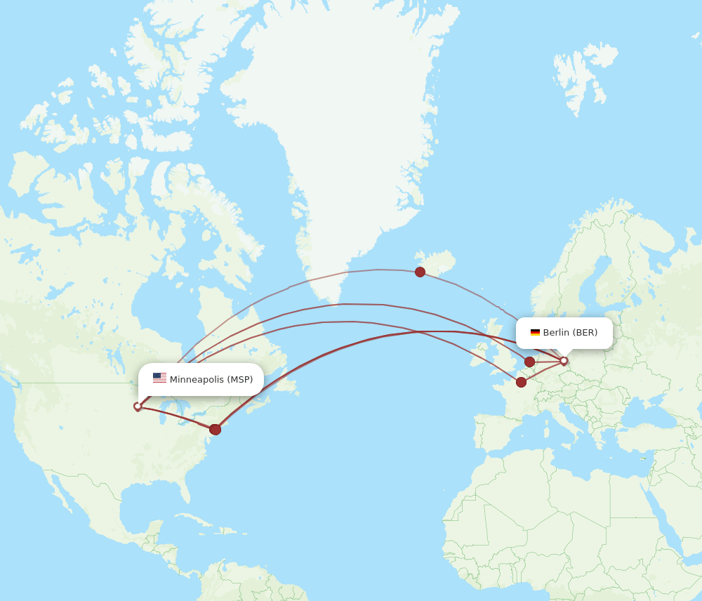 MSP-BER flight routes