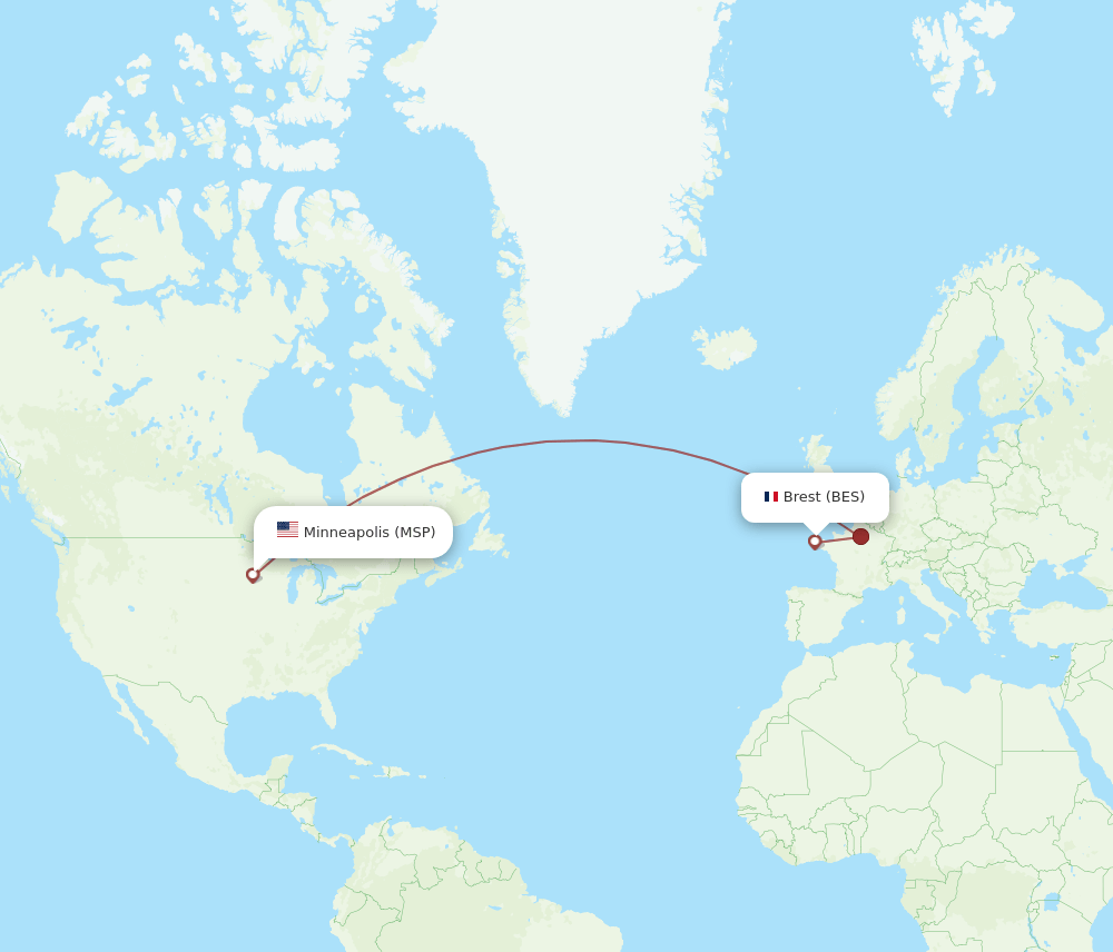 MSP-BES flight routes
