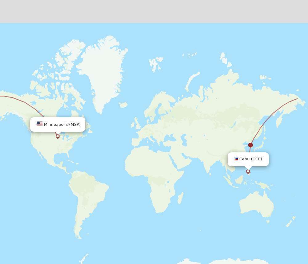 MSP-CEB flight routes