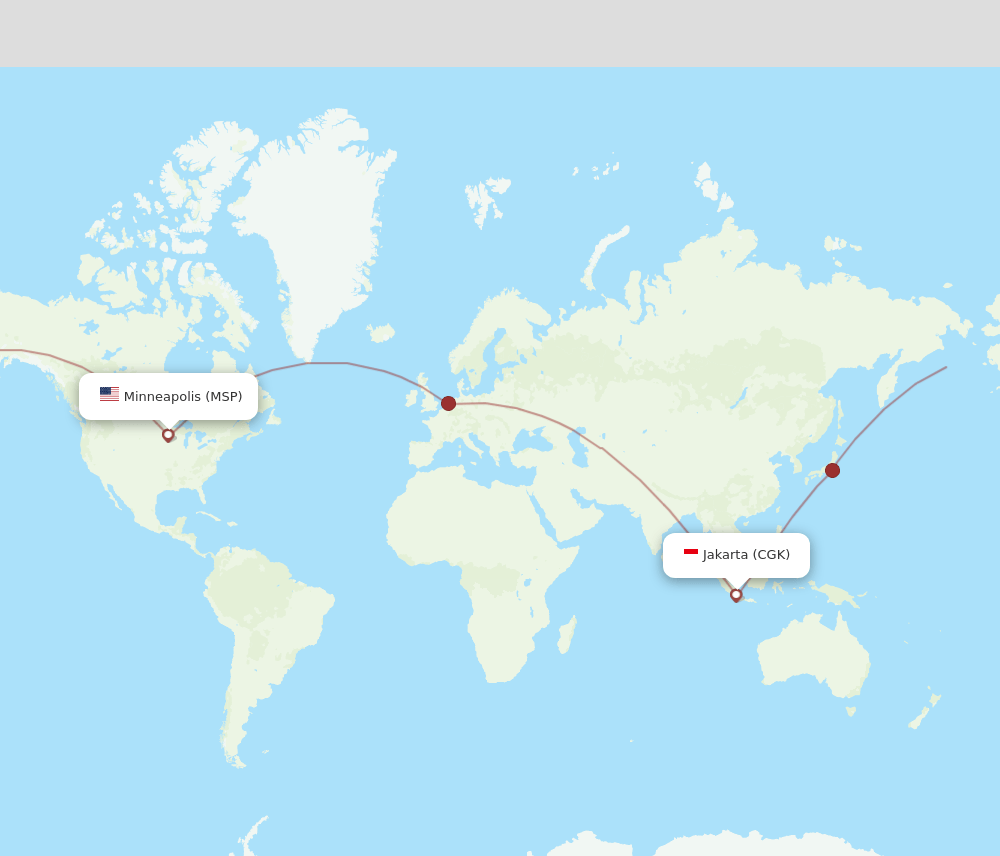 MSP-CGK flight routes