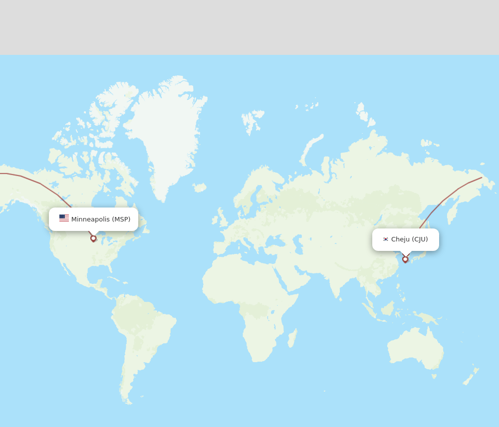 MSP-CJU flight routes