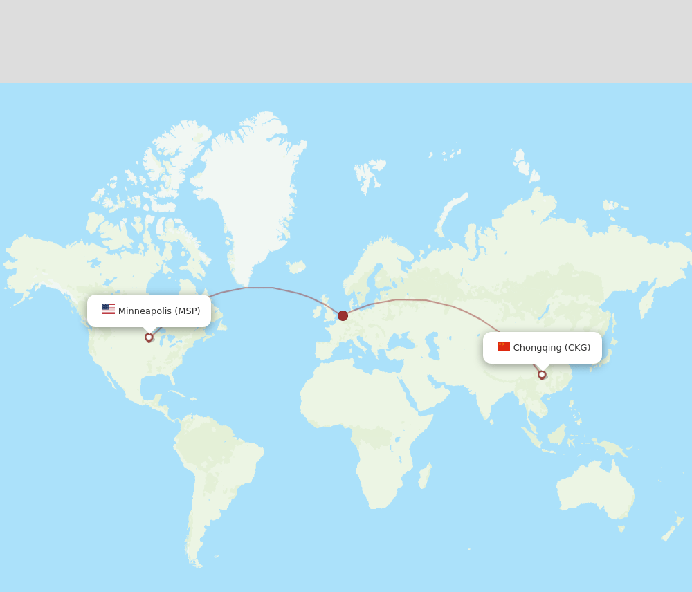 MSP-CKG flight routes