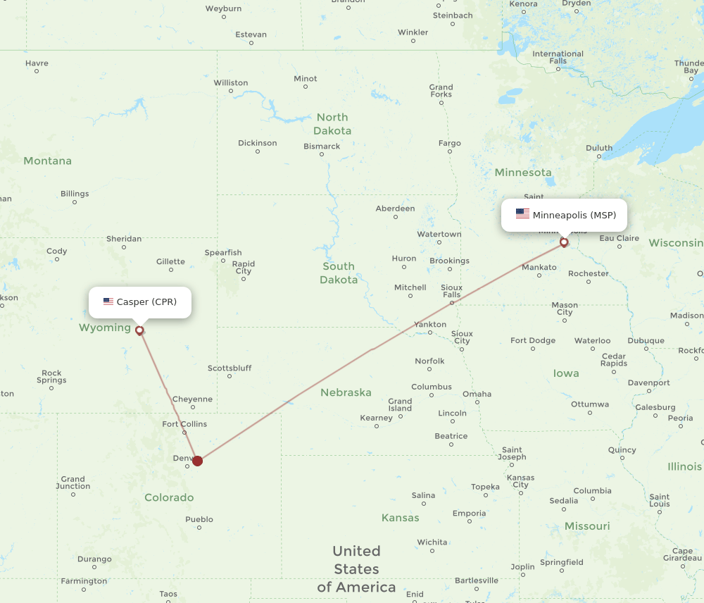 MSP-CPR flight routes