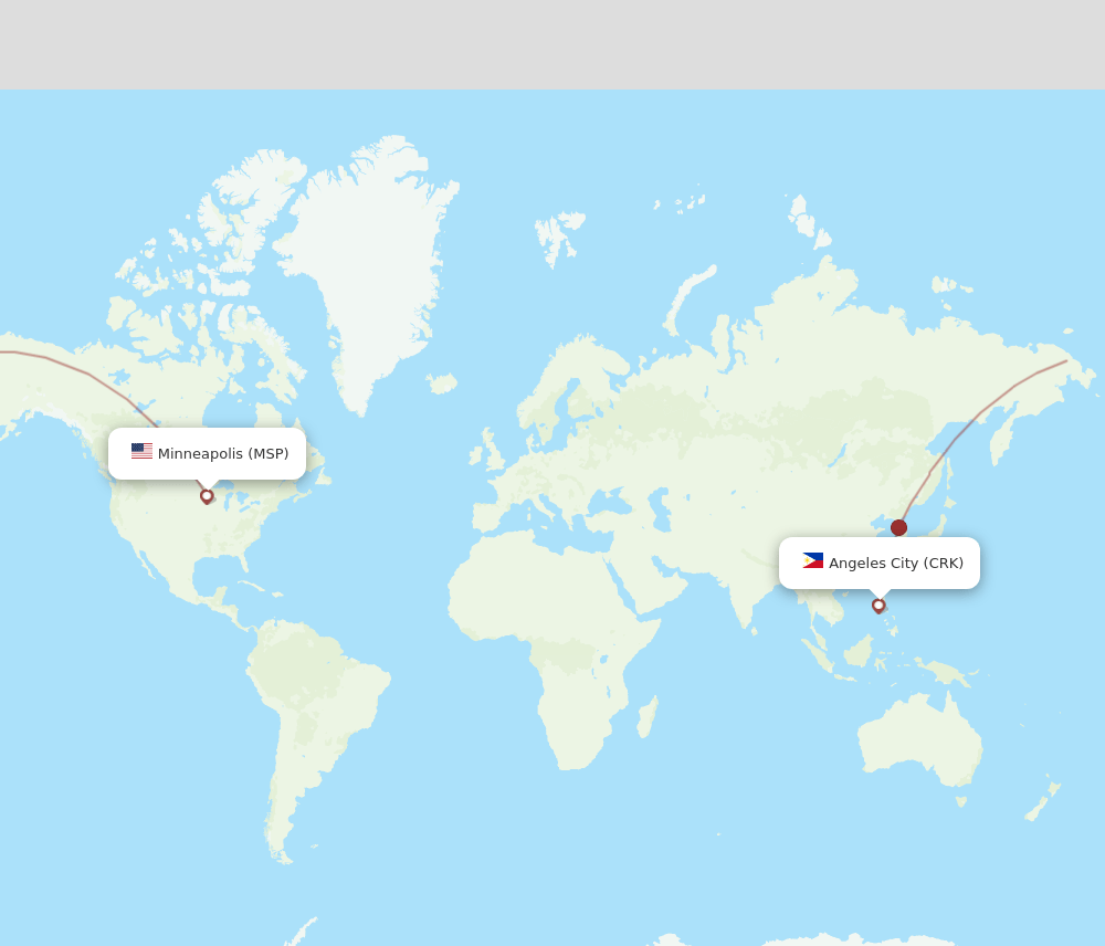MSP to CRK flights and routes map