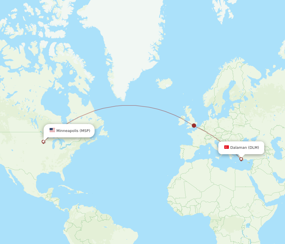 MSP-DLM flight routes
