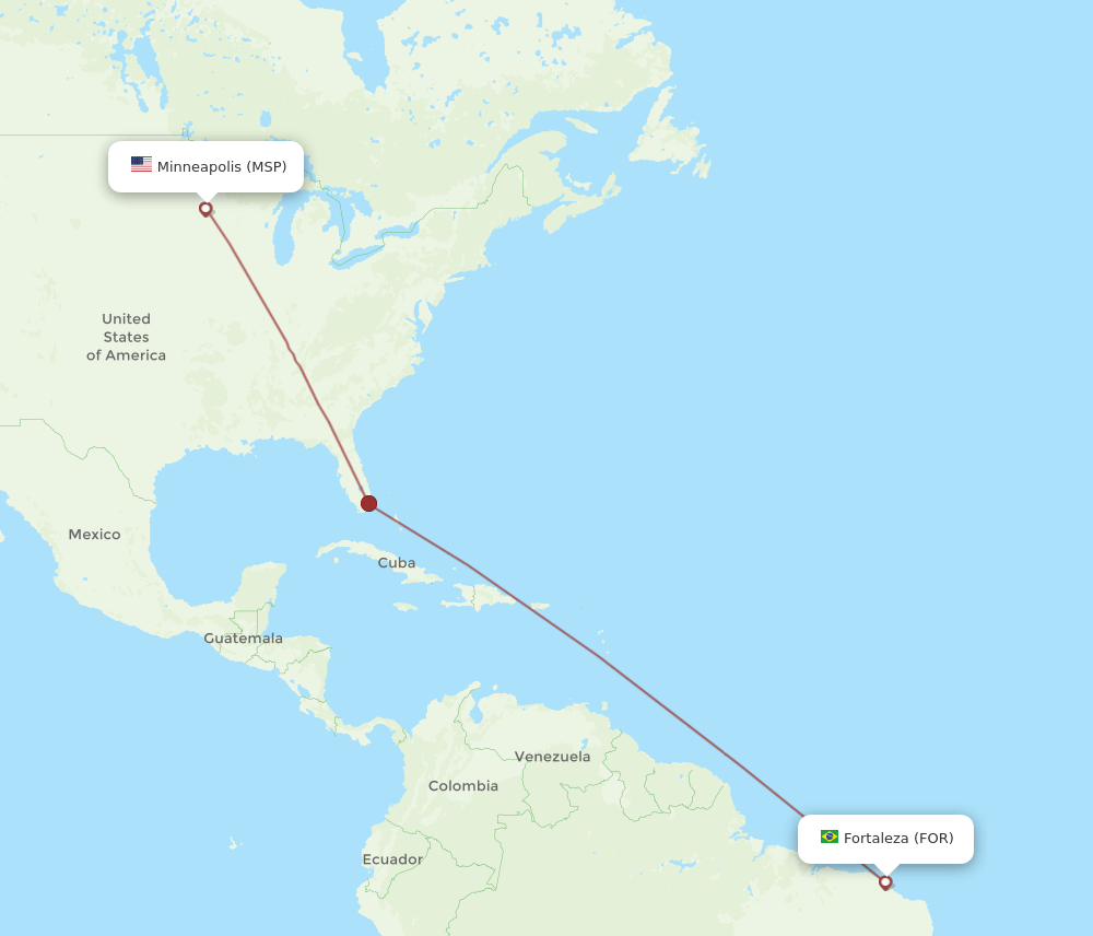 MSP-FOR flight routes