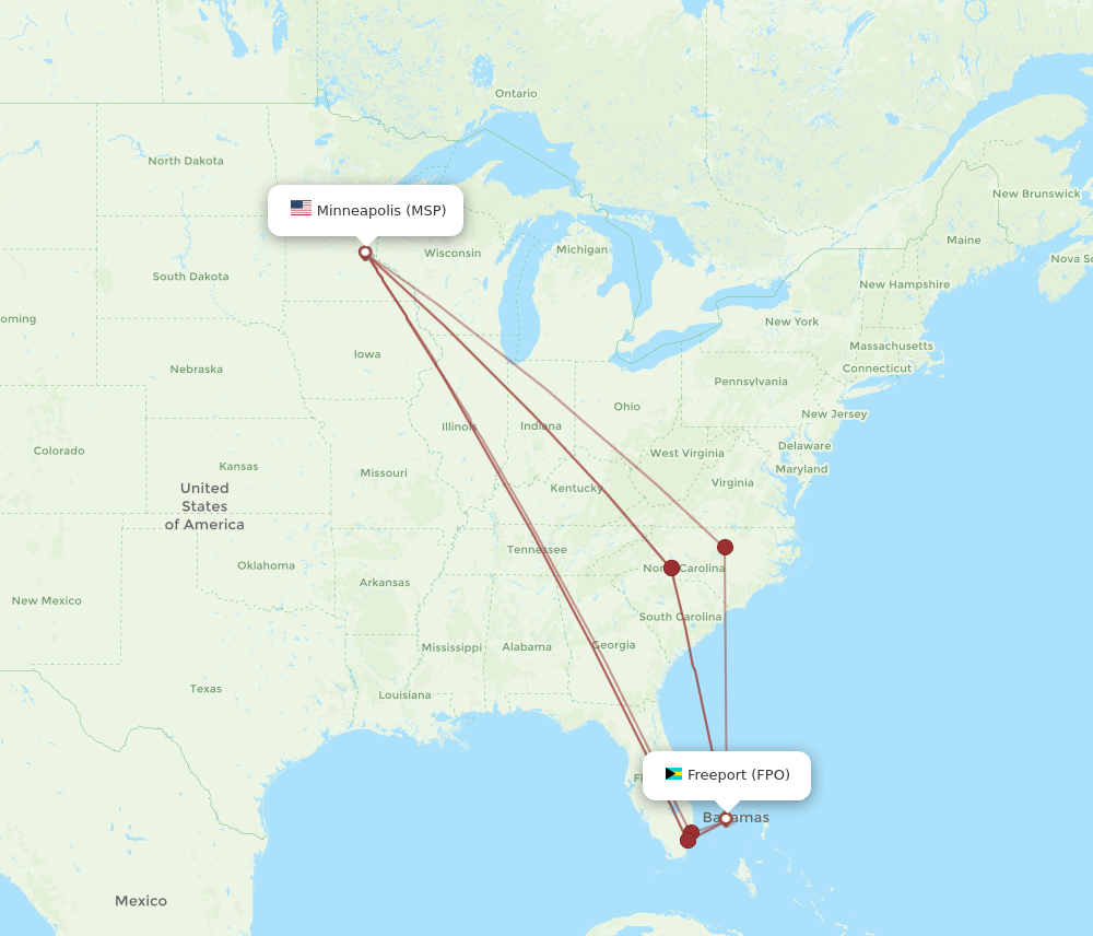 MSP-FPO flight routes