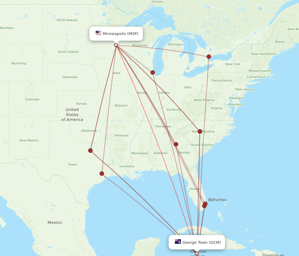 MSP-GCM flight routes